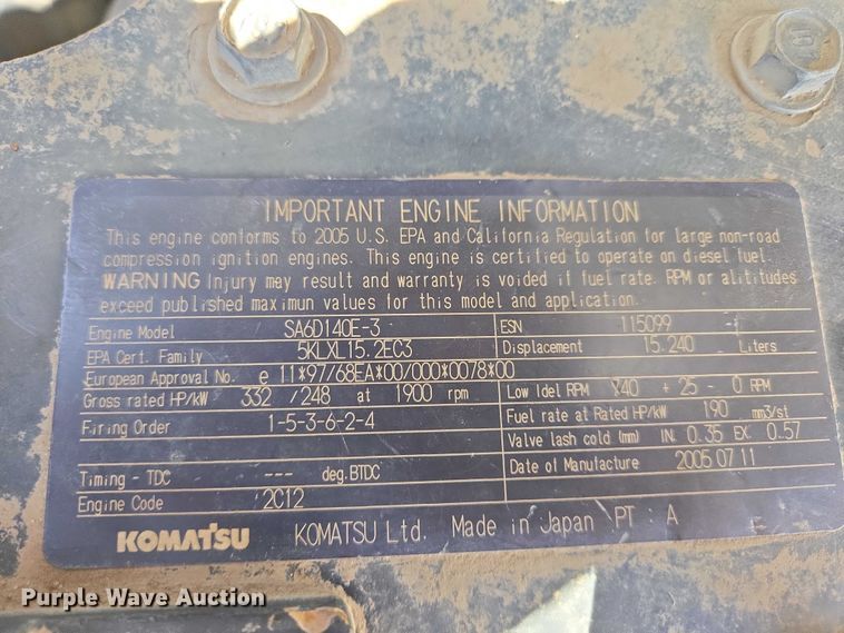 image for item EB1419 2006 Komatsu D155AX-5 dozer