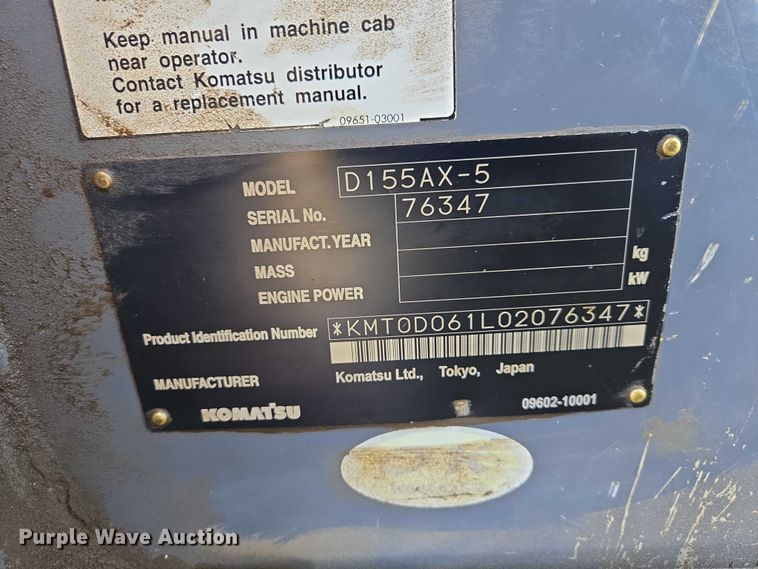 image for item EB1419 2006 Komatsu D155AX-5 dozer