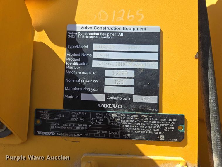 image for item EB1423 Volvo L60H wheel loader