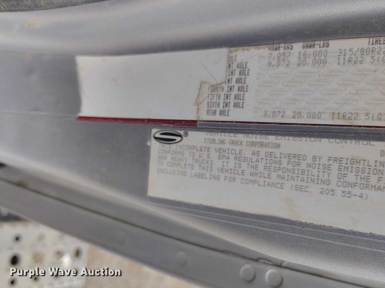 image for item ED0006 2007 Sterling LW4000 WT tank truck