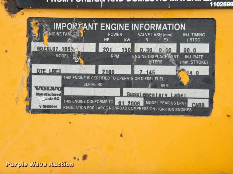 image for item ED5205 2006 Volvo L110E wheel loader