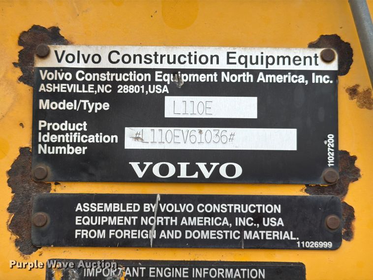 image for item ED5205 2006 Volvo L110E wheel loader