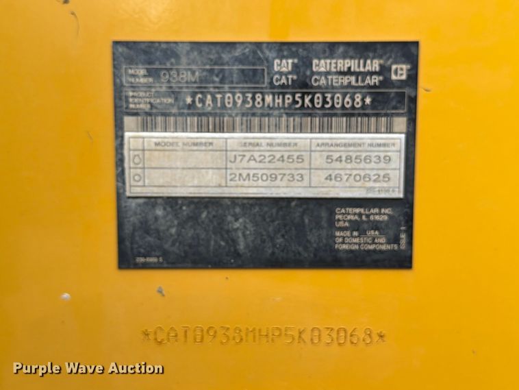 image for item ED5208 2022 Caterpillar 938M wheel loader