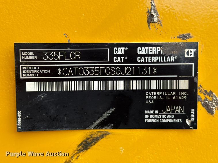 image for item ED5209 2021 Caterpillar 335F L CR excavator