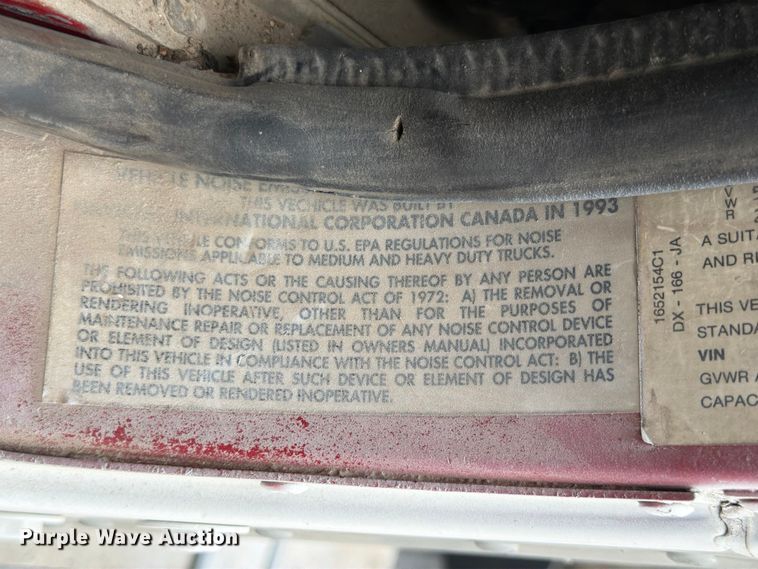 image for item ED5215 1993 International 9200 water truck