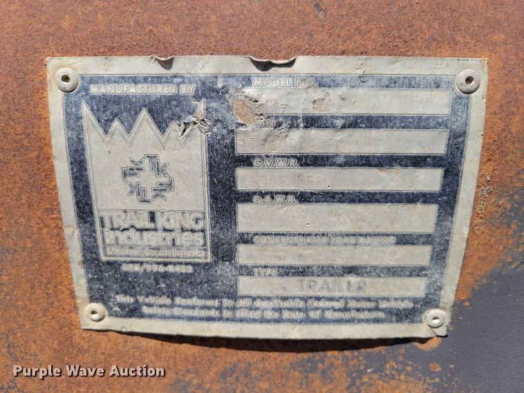 image for item EE0964 1985 Trail King equipment trailer