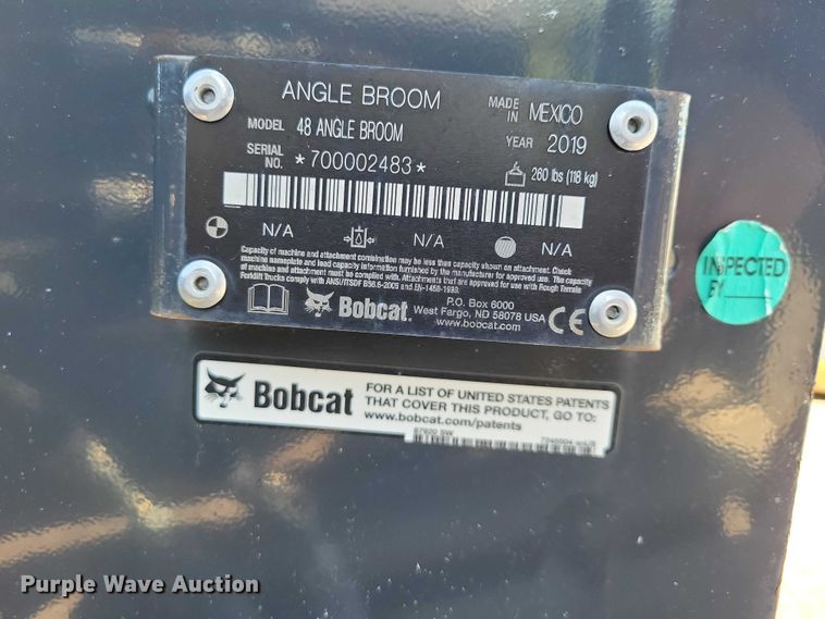image for item EE0972 2019 Bobcat skid steer broom