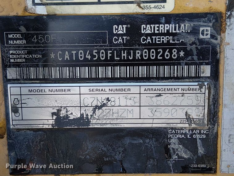 image for item EE5312 2014 Caterpillar 450 F backhoe