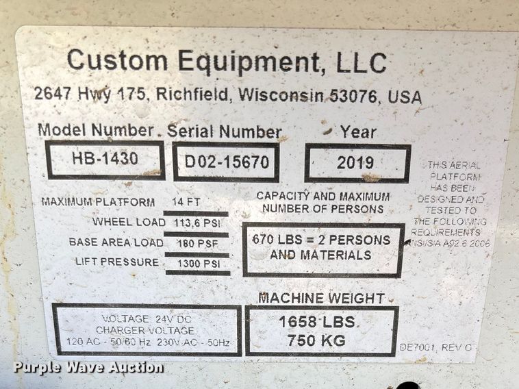 image for item EF1097 2019 Hy-Brid HB-1430 scissor lift