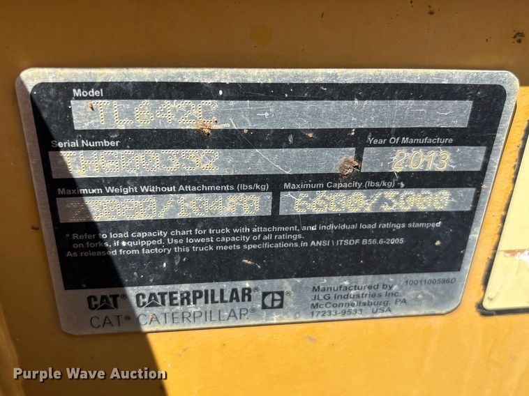 image for item EF1099 2013 Caterpillar TL642C telehandler