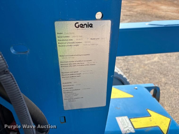 image for item EF1103 2012 Genie Z40 boom lift