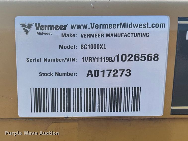 image for item EF2447 2018 Vermeer BC1000XL wood chipper