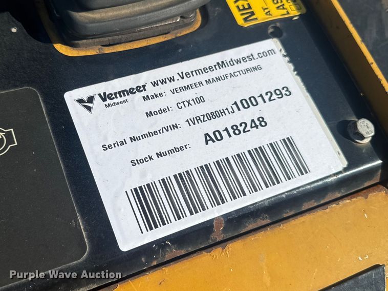 image for item EF2448 2018 Vermeer CTX100 compact utility loader