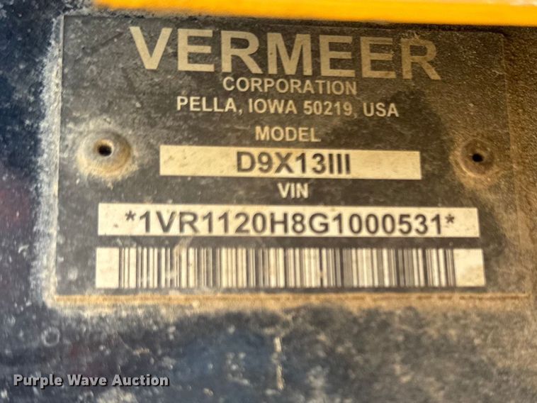 image for item EF2451 2016 Vermeer D9x13III Navigator directional boring unit