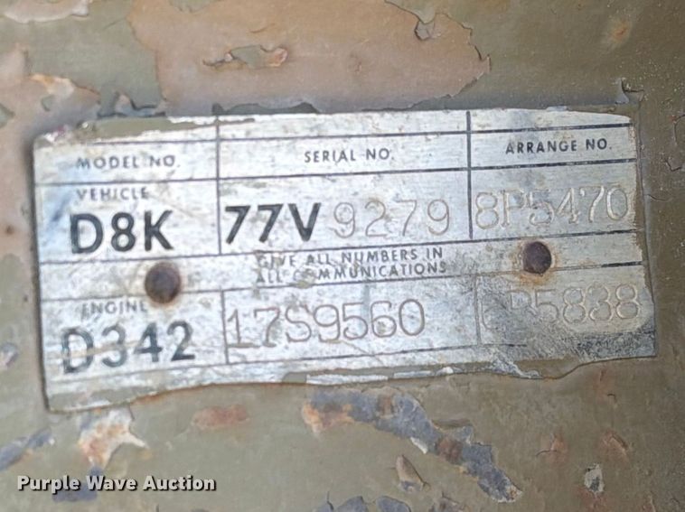 image for item EF2461 1977 Caterpillar D8K dozer