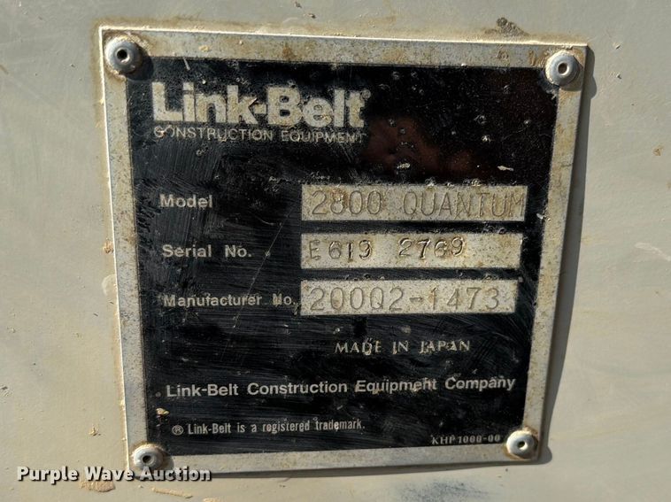 image for item EF2462 1999 Link Belt 2800 Quantum excavator