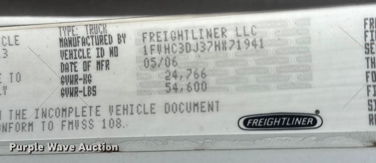 image for item EG2017 2007 Freightliner M2 106 crane truck
