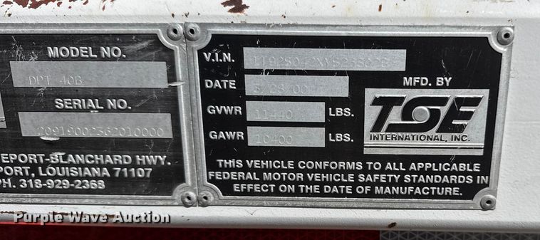 image for item EG2110 2000 TSE International  DPT40B reel trailer