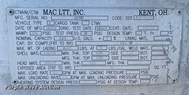 image for item EG2124 2013 Mack GU713 vacuum truck