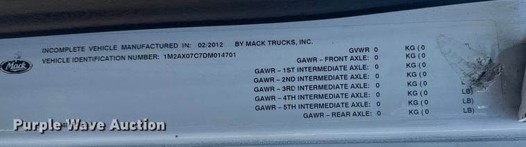 image for item EG2124 2013 Mack GU713 vacuum truck
