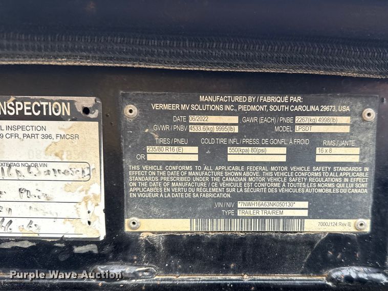 image for item EG2166 2022 Vermeer LP573 SDT vacuum excavator