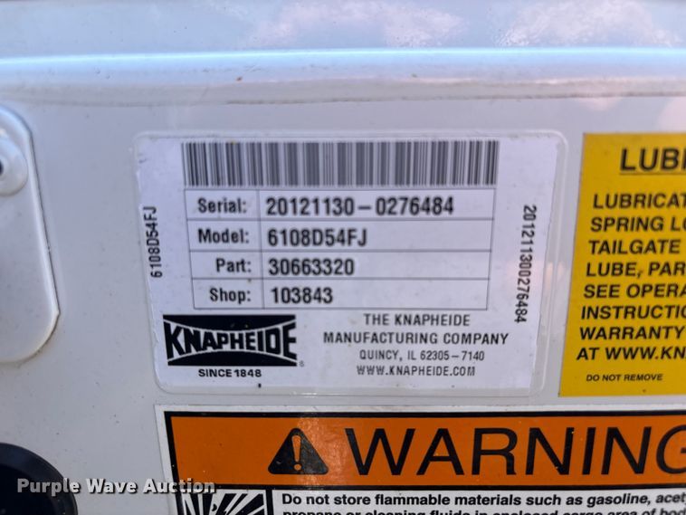 image for item EG8947 2012 Ford F450 Super Duty XL Ext. Cab utility / service truck