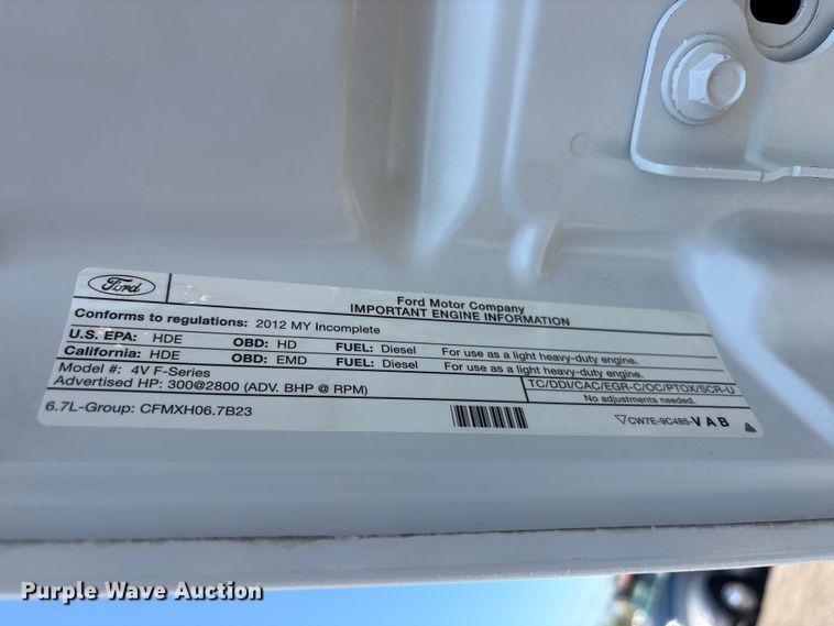 image for item EG8947 2012 Ford F450 Super Duty XL Ext. Cab utility / service truck