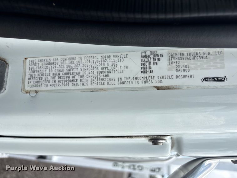 image for item EG8990 2013 Freightliner 108SD Crew Cab crane truck