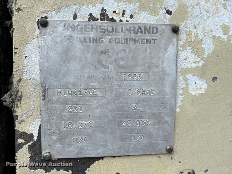 image for item EO4182 1996 Ingersoll Rand CM695D drilling rig