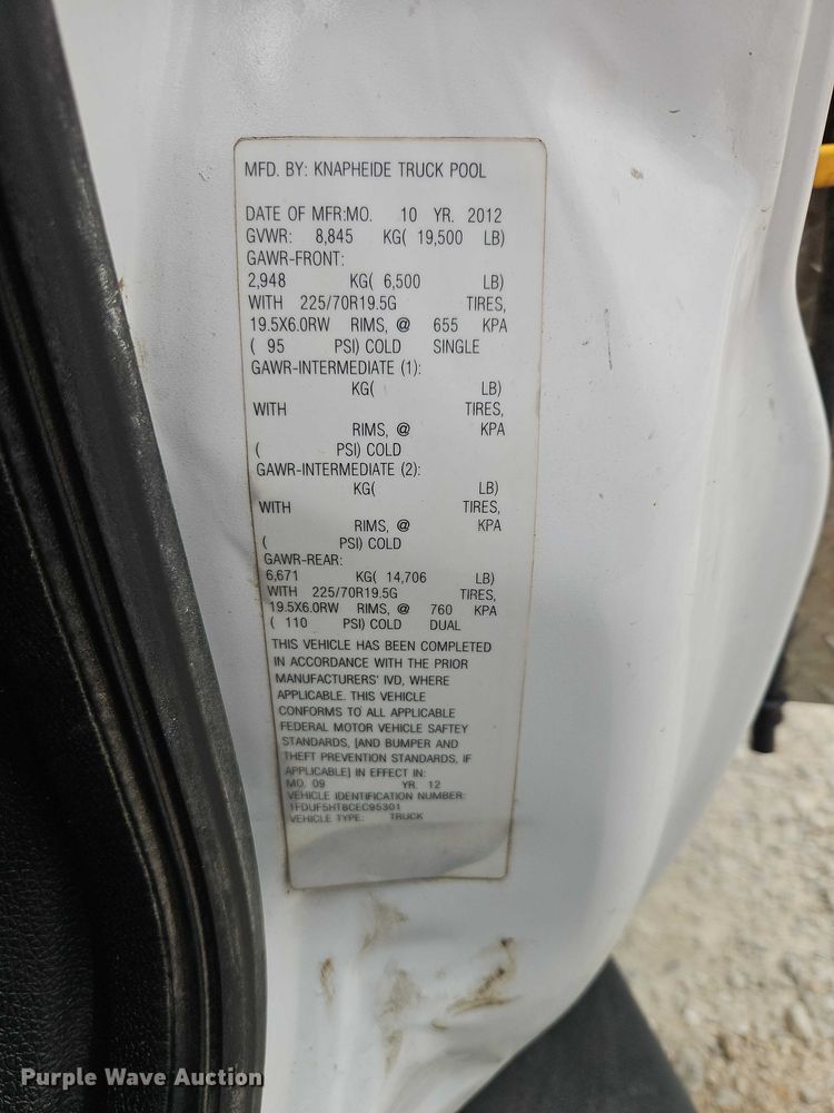 image for item EO7259 2012 Ford F550 Super Duty utility / service truck