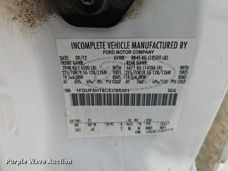 image for item EO7259 2012 Ford F550 Super Duty utility / service truck