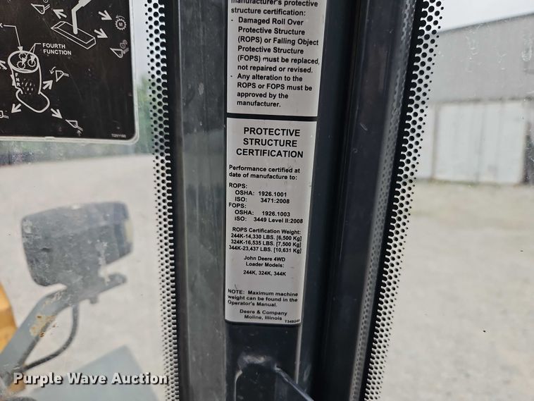 image for item EO7262 2015 John Deere 324K wheel loader