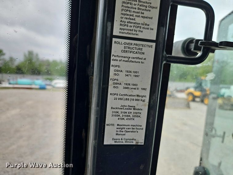 image for item EO7265 2013 John Deere 410K backhoe