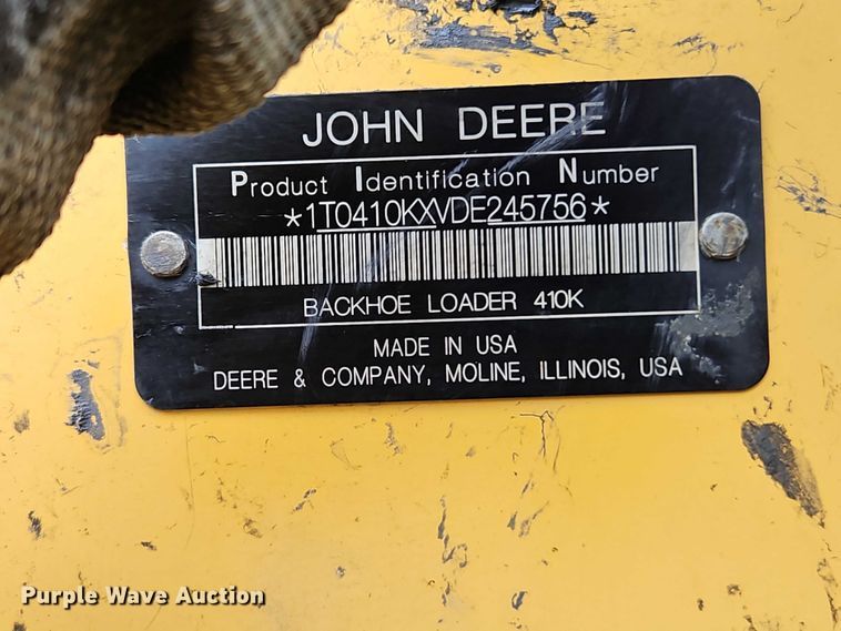 image for item EO7265 2013 John Deere 410K backhoe