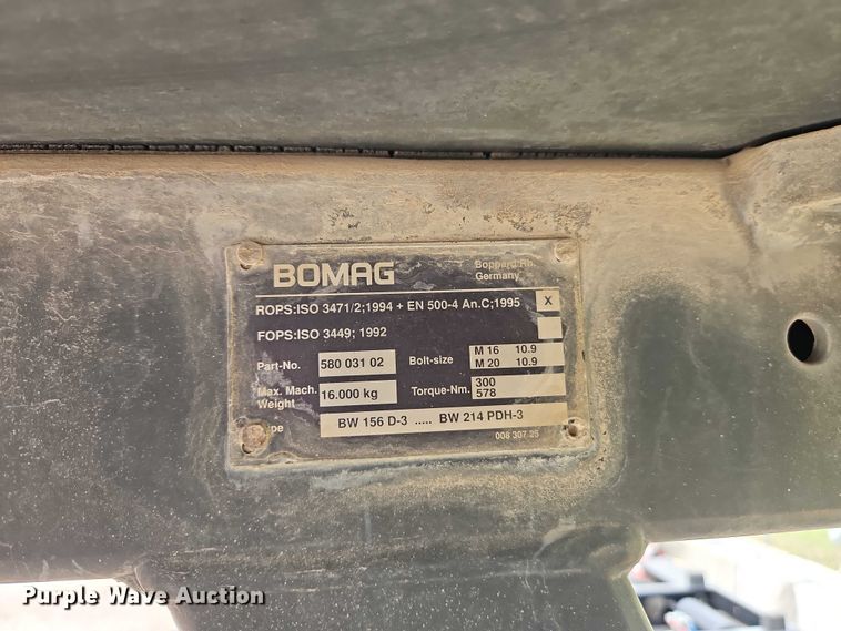 image for item EO7292 1999 Bomag BW177DH-3 single drum vibratory roller