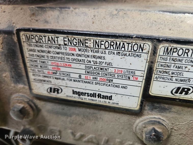 image for item EO7301 2006 Ingersoll Rand 185 air compressor