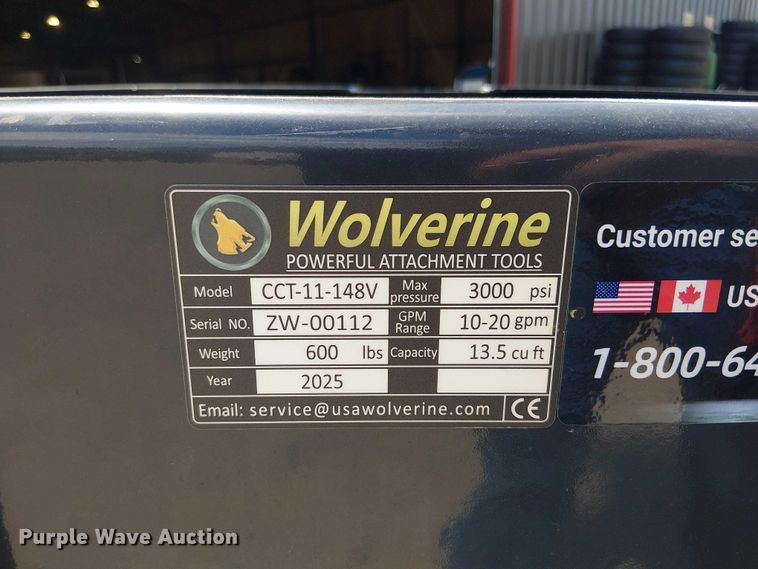 image for item ES8829 2025 Wolverine CCT-11-148W skid steer concrete chute bucket