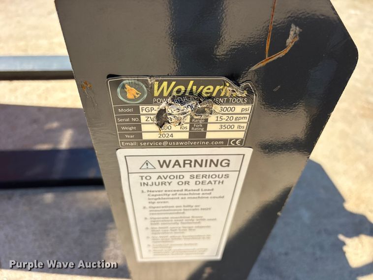 image for item ES8854 2024 Wolverine FGP-11-3300P skid steer grapple forks