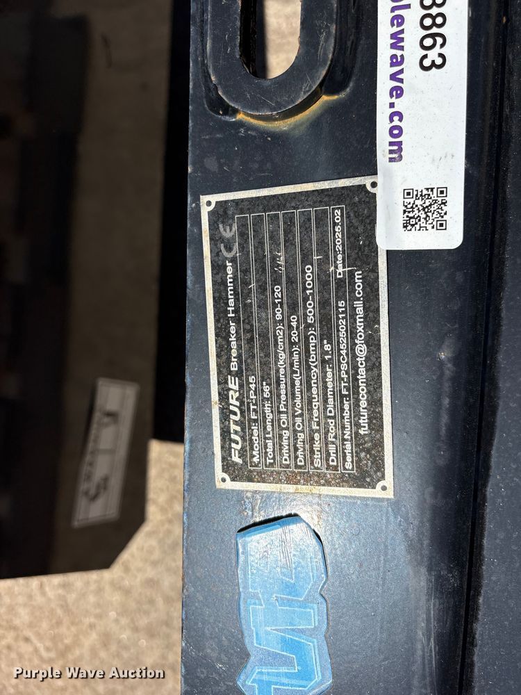 image for item ES8863 2025 Future FT-P45 skid steer breaker