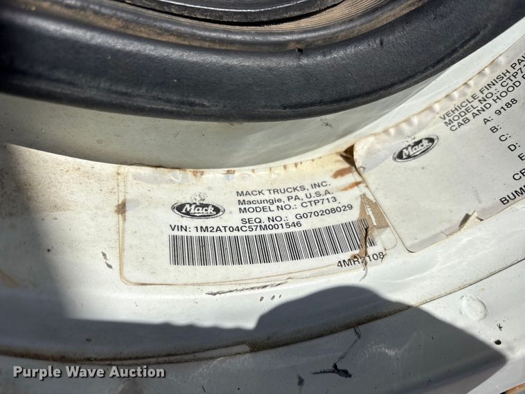 image for item ES8883 2007 Mack CTP713 dump truck