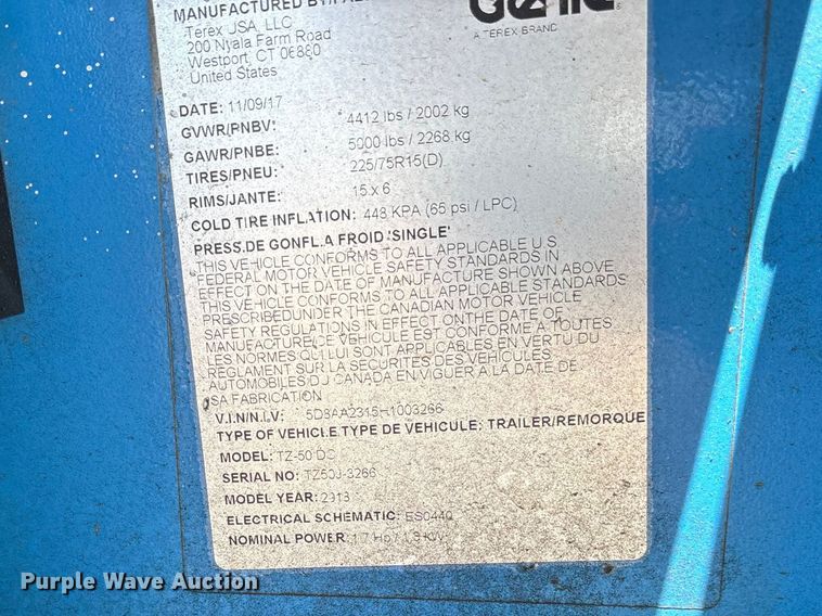 image for item ES8897 2018 Genie TZ-50 DC boom lift