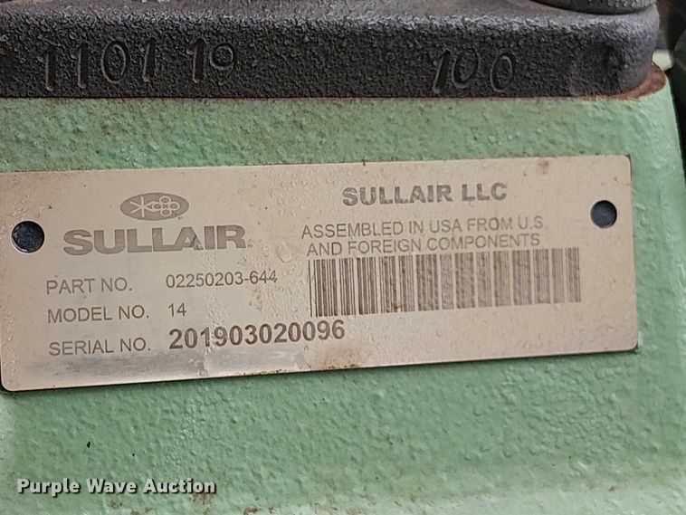 image for item ES8928 2019 Sullair 185D air compressor