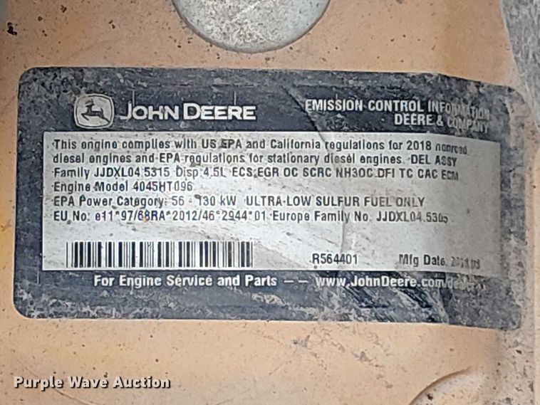 image for item ES8937 2018 John Deere 310SL backhoe