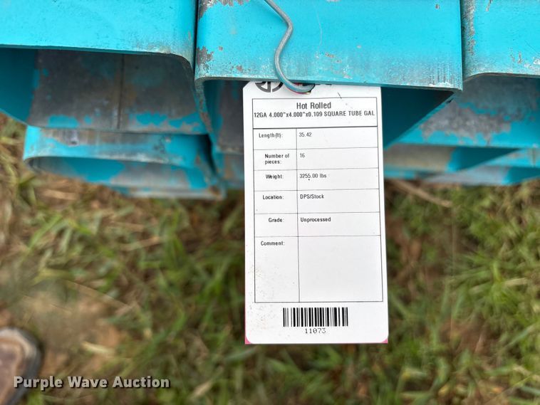 image for item ES8963 (16) joints of galvanized square tubing