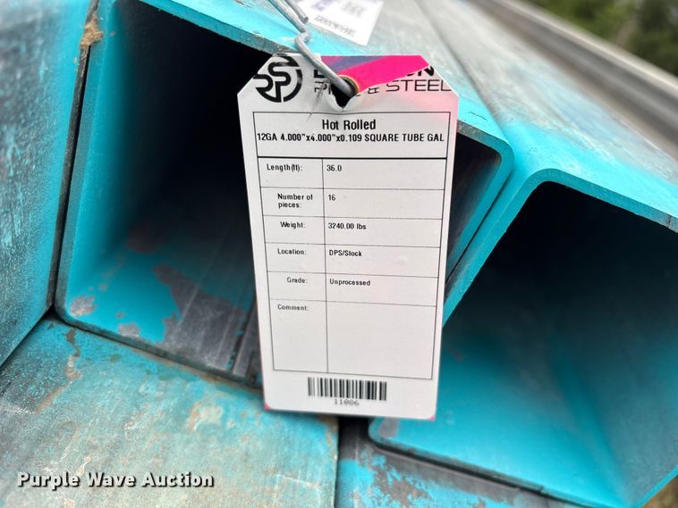 image for item ES8966 (16) joints of galvanized square tubing