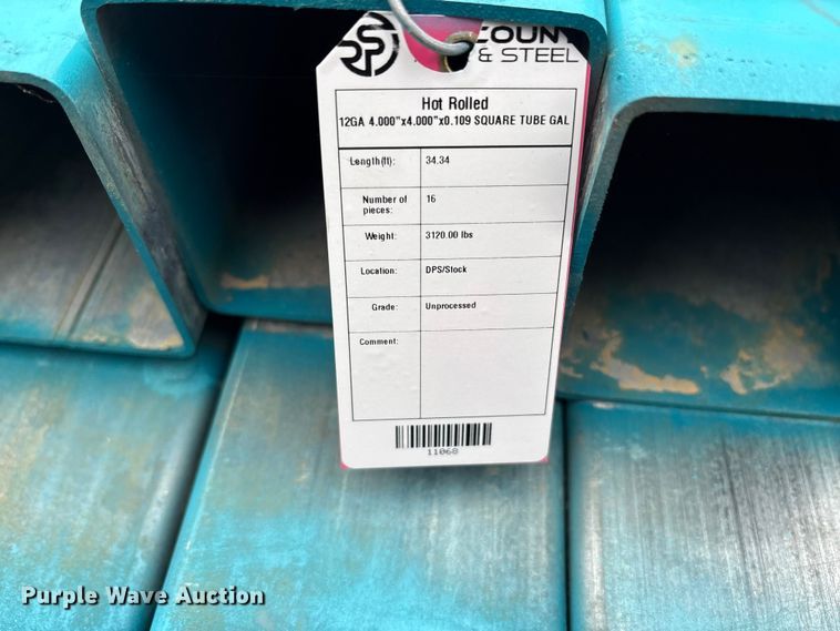image for item ES8967 (16) joints of galvanized square tubing