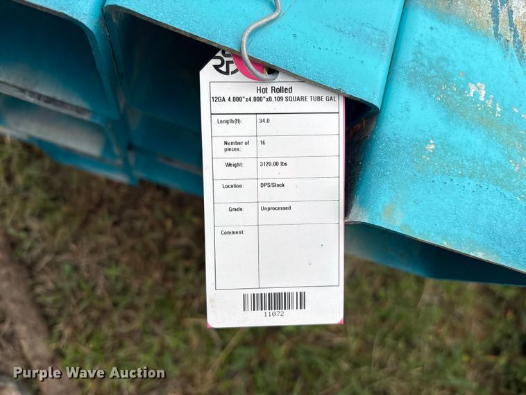 image for item ES8968 (16) joints of galvanized square tubing