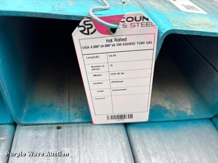 image for item ES8969 (16) joints of galvanized square tubing