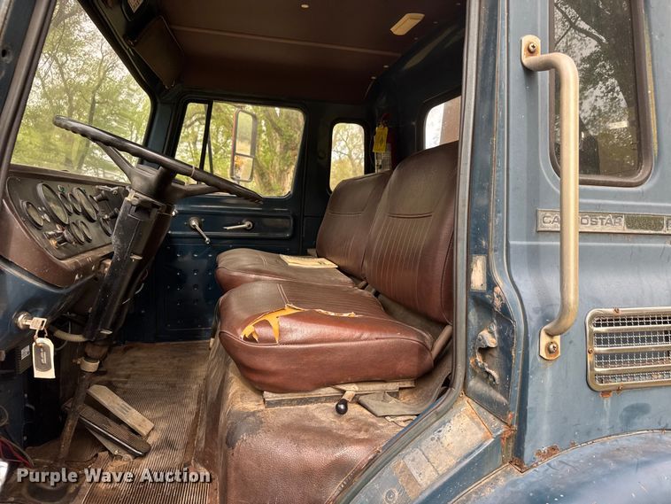 image for item ET1932 1980 International Cargostar 1850 B truck cab and chassis with tree spade