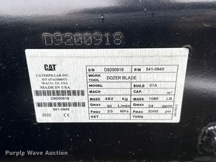 image for item ET1933 Caterpillar Blade AR-Dozer skid steer dozer blade